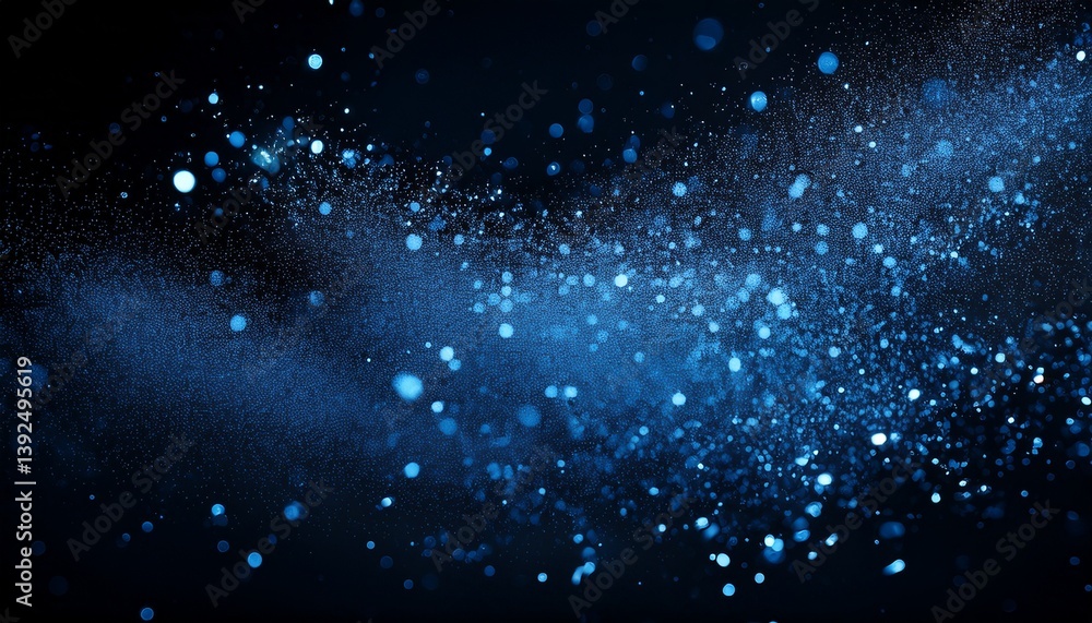 Obraz premium blue particles on a plain black background