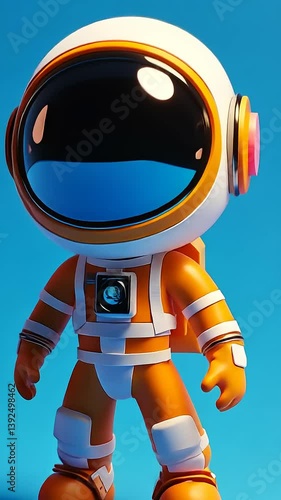 Wallpaper Mural Adorable Orange Astronaut in a 3D Rendered Cartoon Style Torontodigital.ca