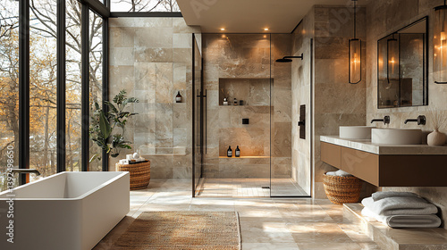 Wallpaper Mural Modern Bathroom, Forest View Torontodigital.ca