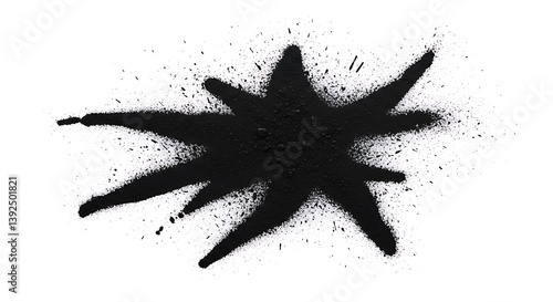 Black Ink Explosion: A Spray Paint Abstract AI Generated