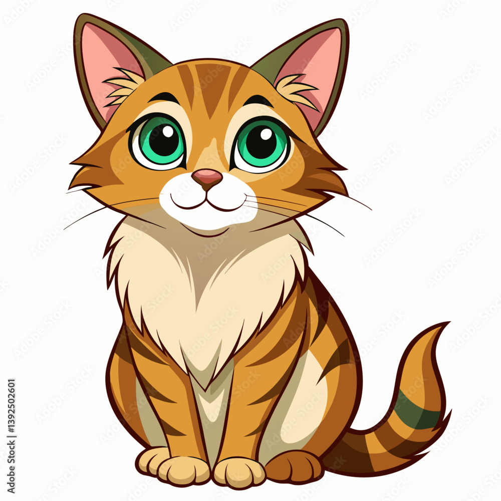 Fototapeta premium cat isolated vector white background