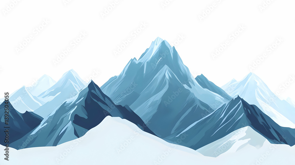 Fototapeta premium easy mountains drawing illustration