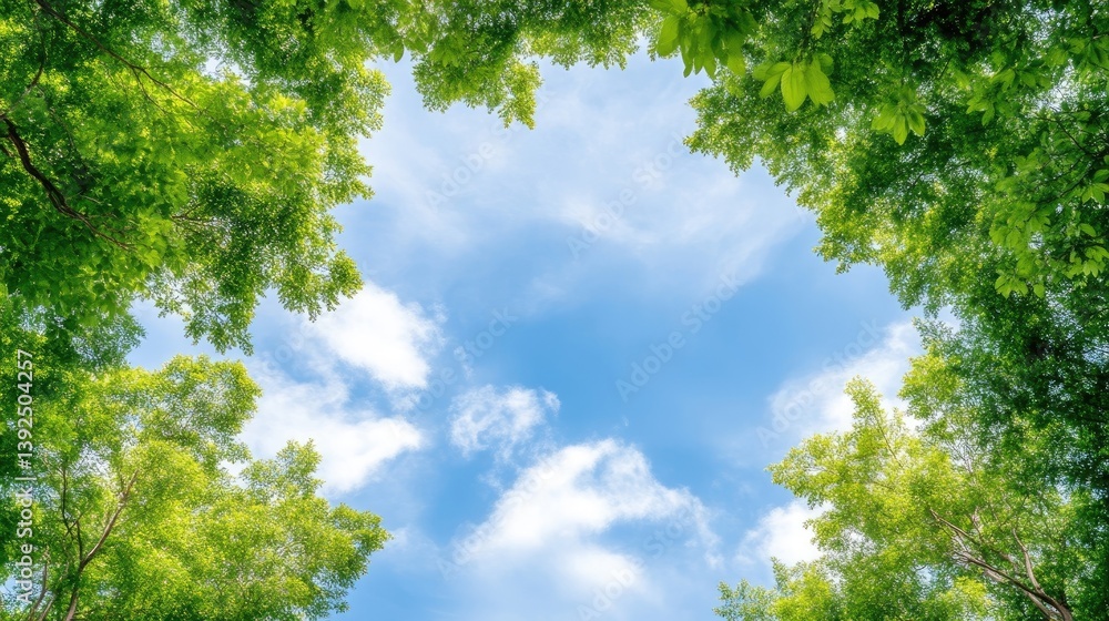Lush foliage framing a vibrant sky Lush foliage framing a vibrant sky