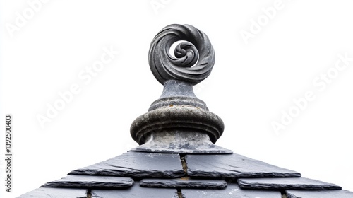 Obraz na płótnie Artistic rooftop design showcases elegance and craftsmanship. The spiral ornament adds a unique touch. A perfect blend of tradition and modern aesthetics. Generative AI. w salonie