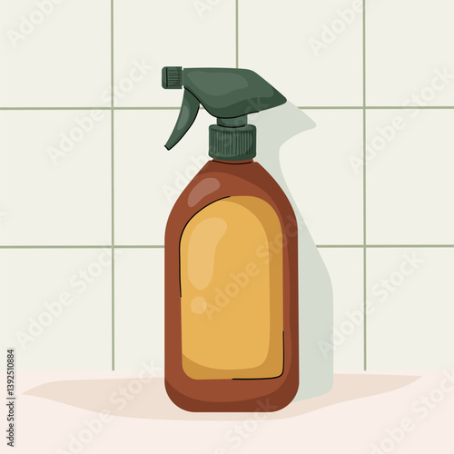 Brown plastic cleaning spray bottle