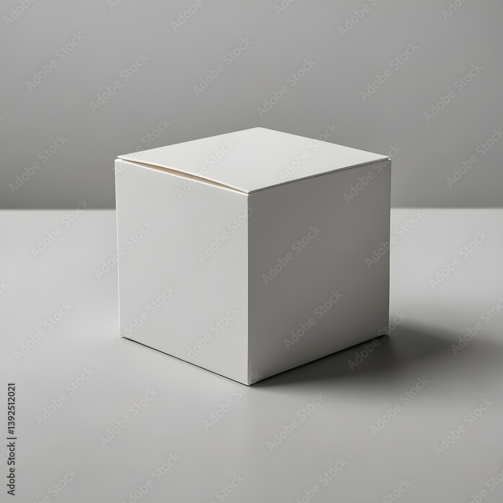 Fototapeta premium Minimalist Square Box with Lid in Studio Light