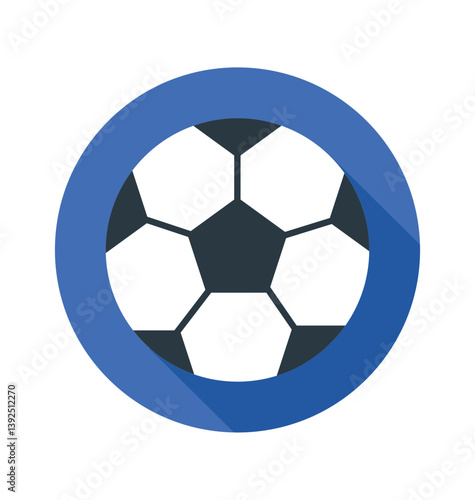 European soccer football ball icon  blue circle background