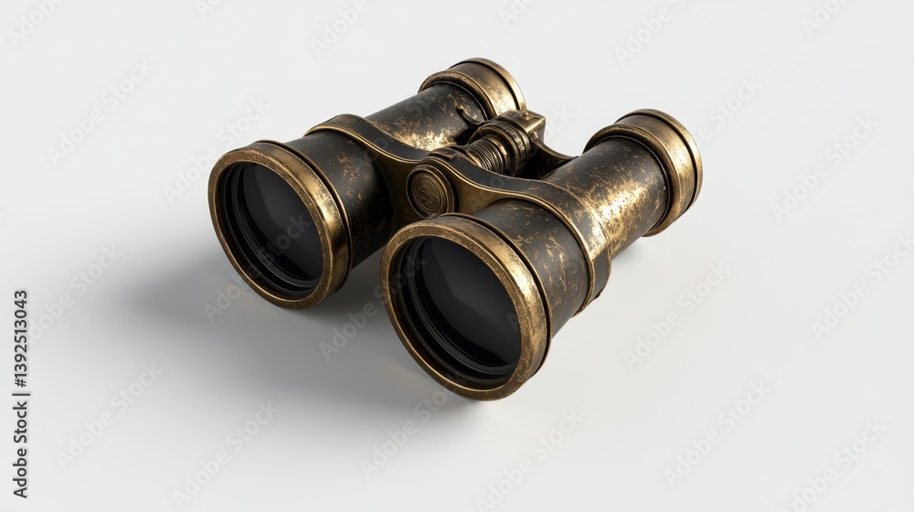 Vintage binoculars crafted from brass offer a glimpse into history. Perfect for adventure lovers and collectors alike, they symbolize exploration and curiosity. Generative AI
