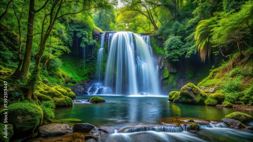 waterfall in dense forest, water, natural setting, water, natural setting, soothing, tranquil, forest waterfall in dense forest, water, natural setting, water, natural setting, soothing, tranquil, forest