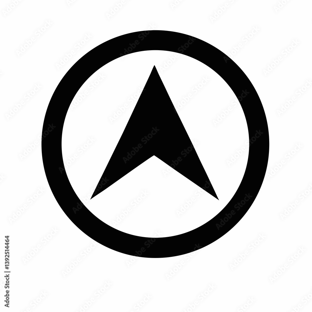 Navigation Arrow Vector In Circle Directional Compass Symbol Guide Interface Element Navigation Arrow Vector In Circle Directional Compass Symbol Guide Interface Element