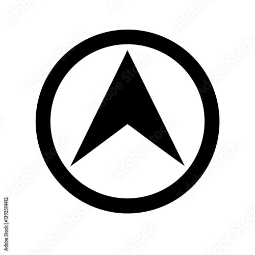 Free Download Abstract Black Arrow Pointing Upward Encased In A Bold Circular Border Symbol - GFXLoad