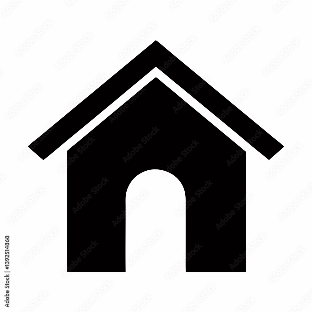 Simple Black House Icon Vector Illustration Isolated On White Background Shape Simple Black House Icon Vector Illustration Isolated On White Background Shape