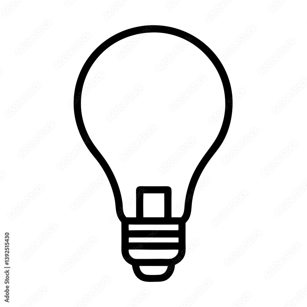 Light Bulb Outline Icon Isolated On White Symbolizes Innovation And Inspiration Light Bulb Outline Icon Isolated On White Symbolizes Innovation And Inspiration
