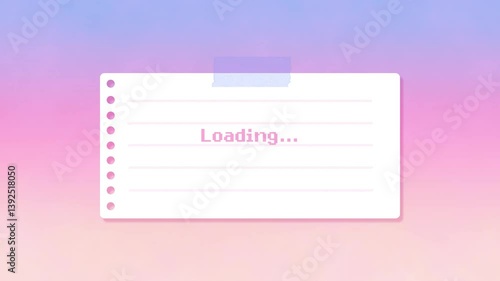 Loading cute screen pixel font with typing effect 4k animation video for streamers and VTubers
