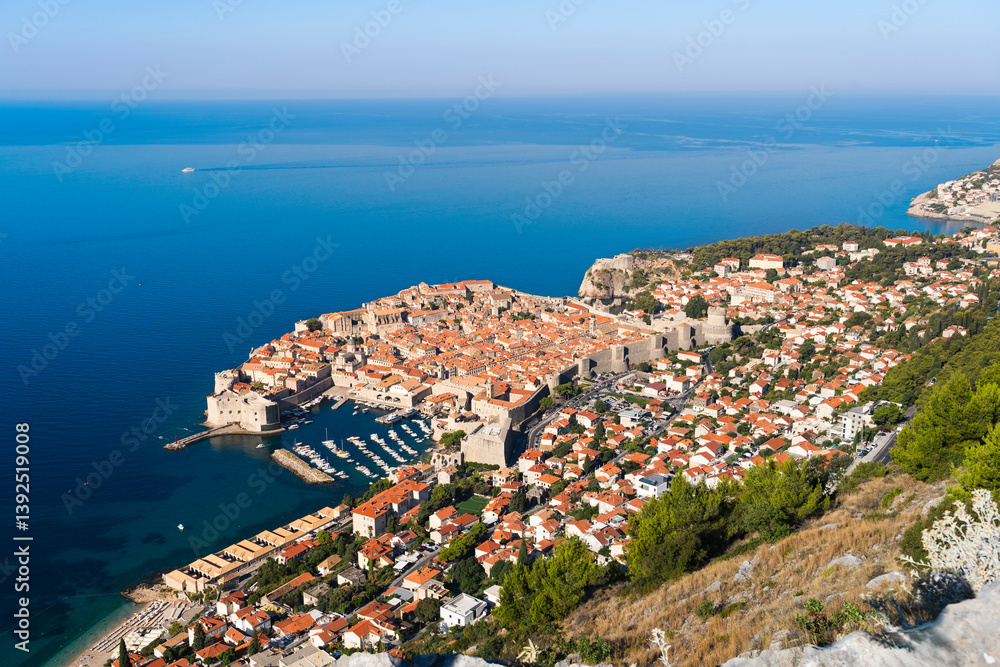 Fototapeta premium Old City of Dubrovnik near Adriatic Sea, Unesco World Heritage, Castle View, Croatia
