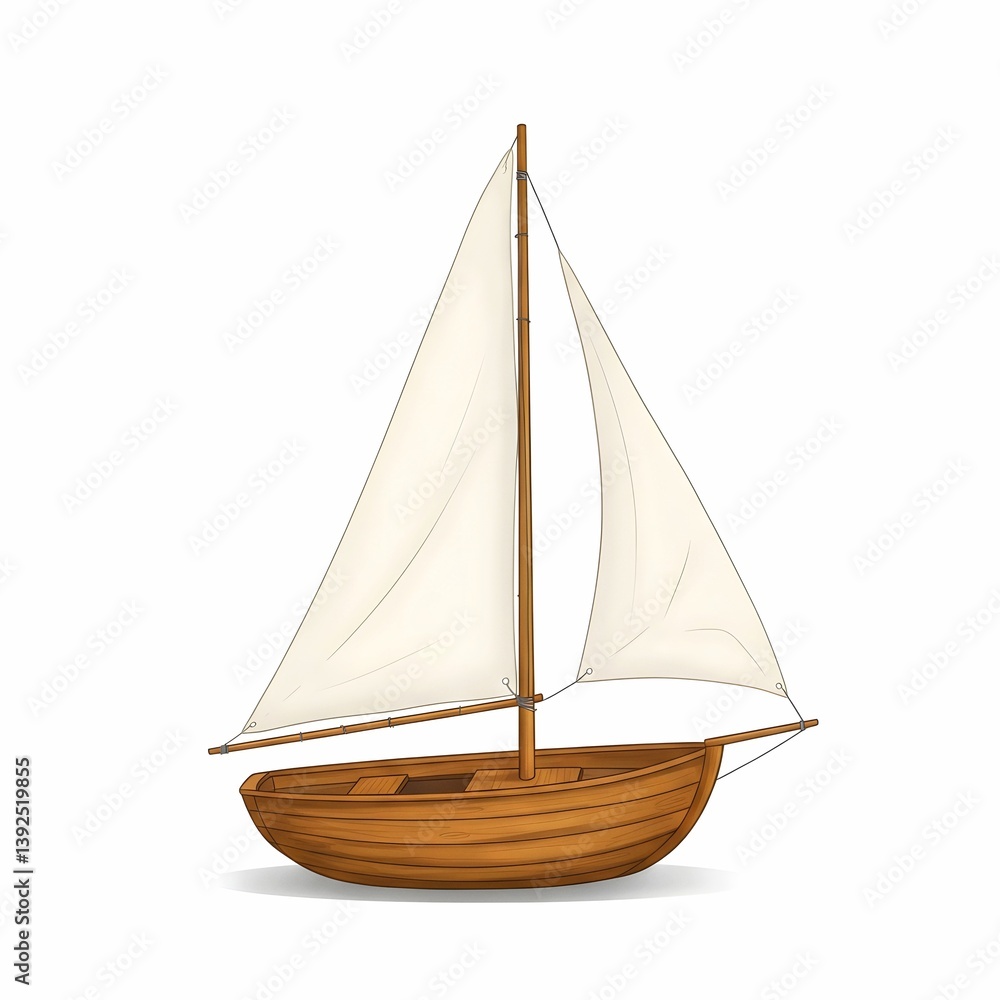Fototapeta premium wooden sailing ship vector illustration