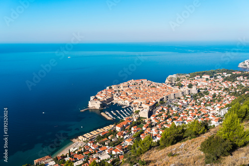 Fototapeta Naklejka Na Ścianę i Meble -  Old City of Dubrovnik near Adriatic Sea, Unesco World Heritage, Castle View, Croatia