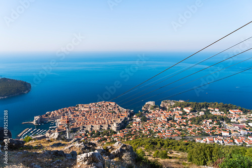 Fototapeta Naklejka Na Ścianę i Meble -  Old City of Dubrovnik near Adriatic Sea, Unesco World Heritage, Castle View, Croatia