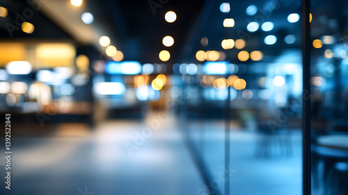 Wallpaper Mural Blurred interior view with bokeh lights and glass partition creating a soft abstract atmosphere Torontodigital.ca