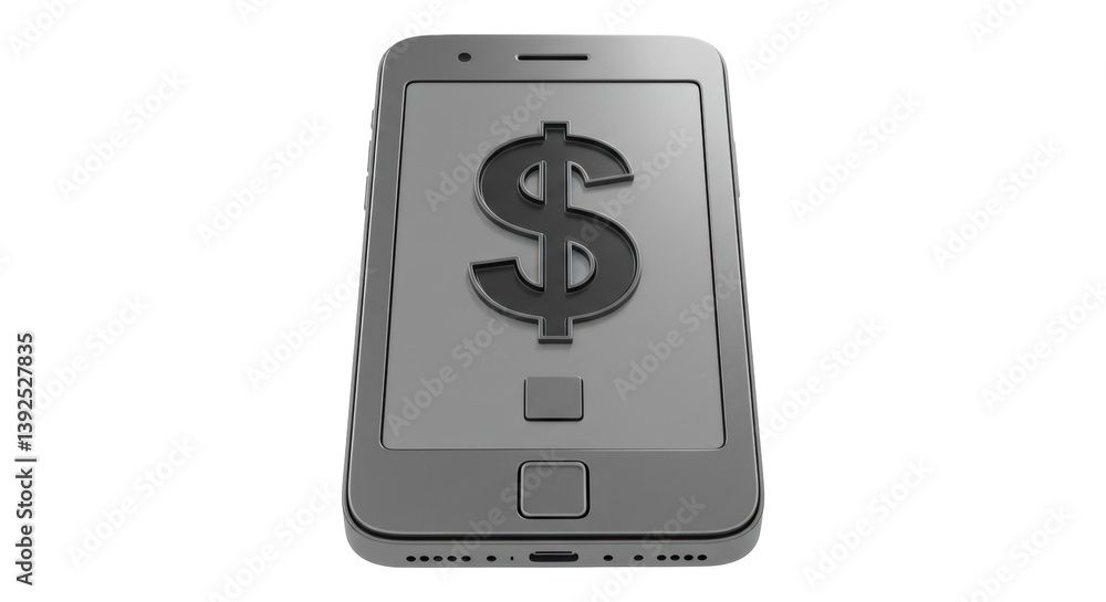 Isolated Smartphone with Dollar Sign Isolated Smartphone with Dollar Sign