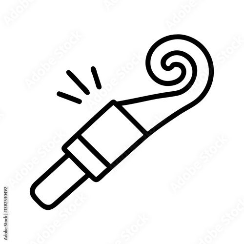 Party horn blower noisemaker vector icon illustration for birthday celebration and new year eve 