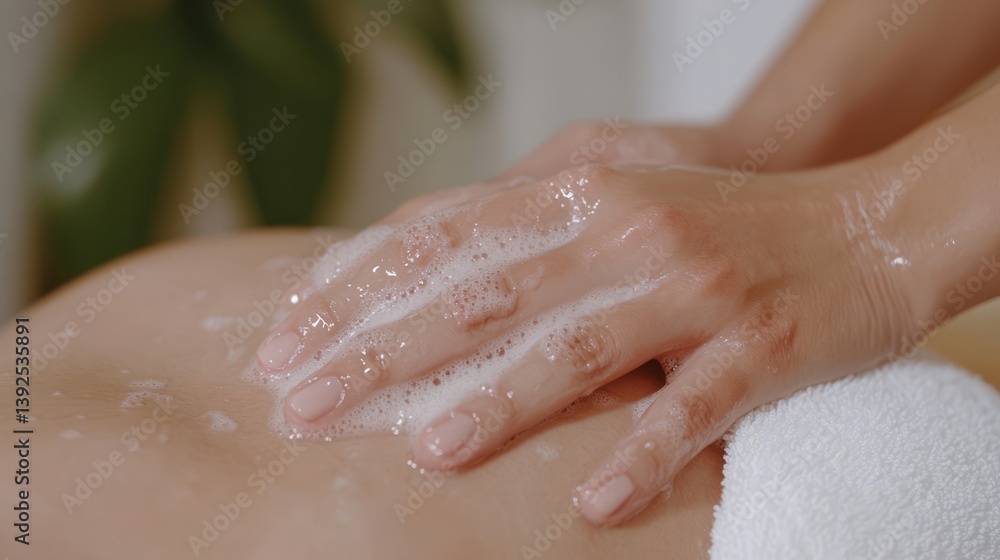 Relaxing Spa Treatment with Bubbles and Gentle Massage on Bare Skin for Ultimate Rejuvenation and Comfort in a Serene Atmosphere Relaxing Spa Treatment with Bubbles and Gentle Massage on Bare Skin for Ultimate Rejuvenation and Comfort in a Serene Atmosphere