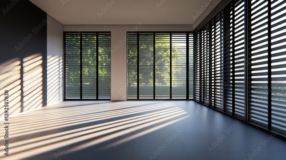 Fototapeta premium A large room with a lot of windows