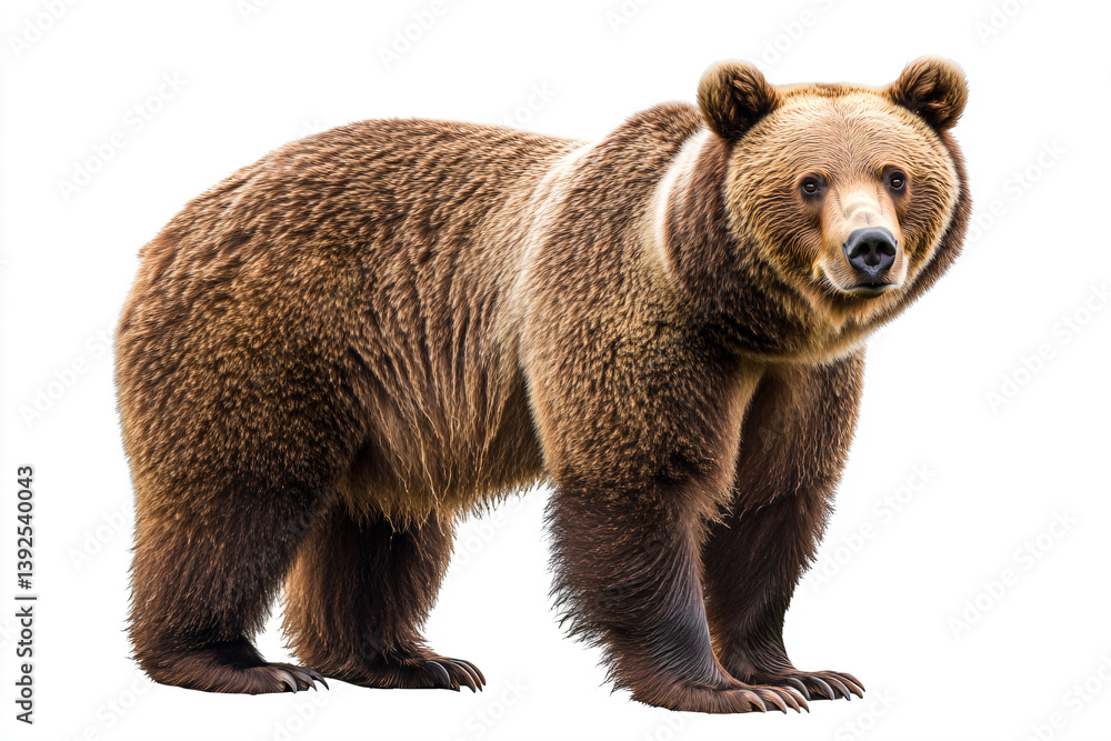 Fototapeta premium a brown bear standing on a white surface