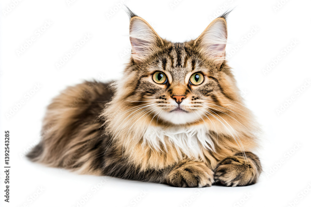 a fluffy cat laying down on a white surface a fluffy cat laying down on a white surface