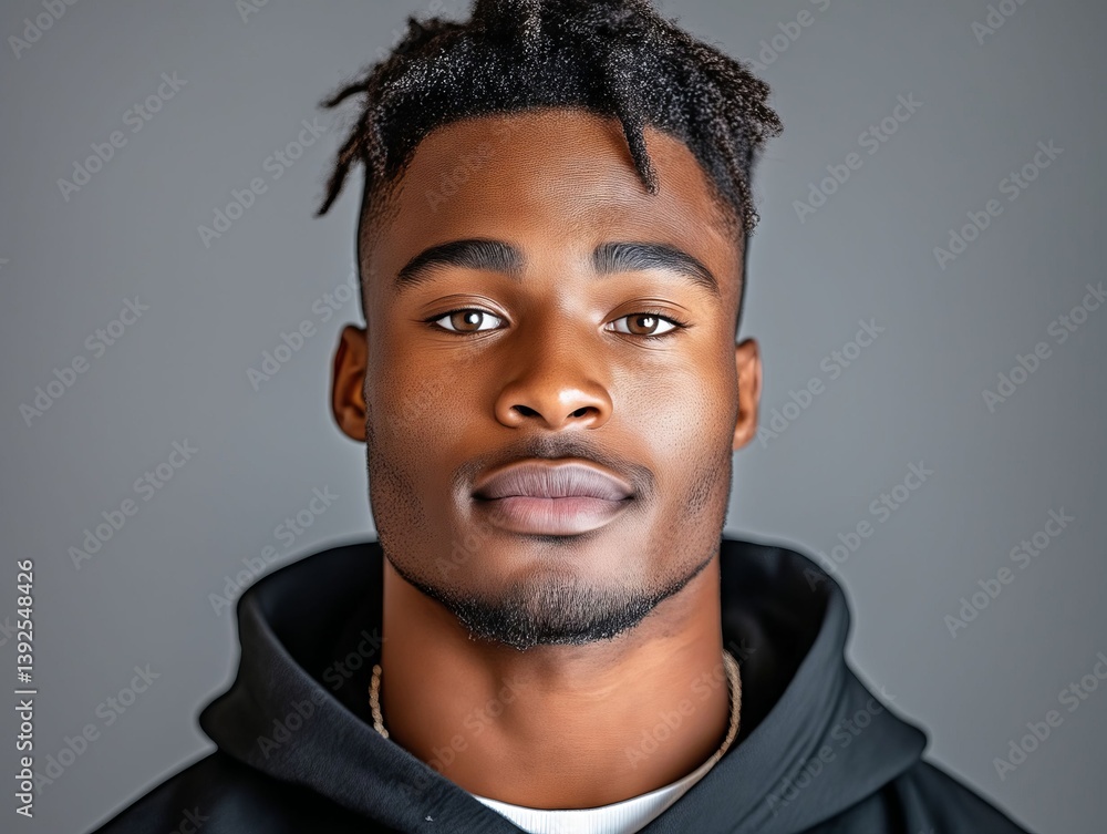Obraz premium A young man with dreadlocks and a black hoodie