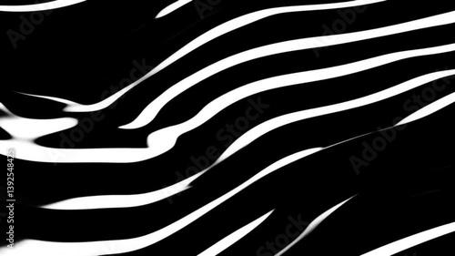 Black and White Gradient. Abstract Zebra Stripe Pattern: Fluid Black and White Swirls