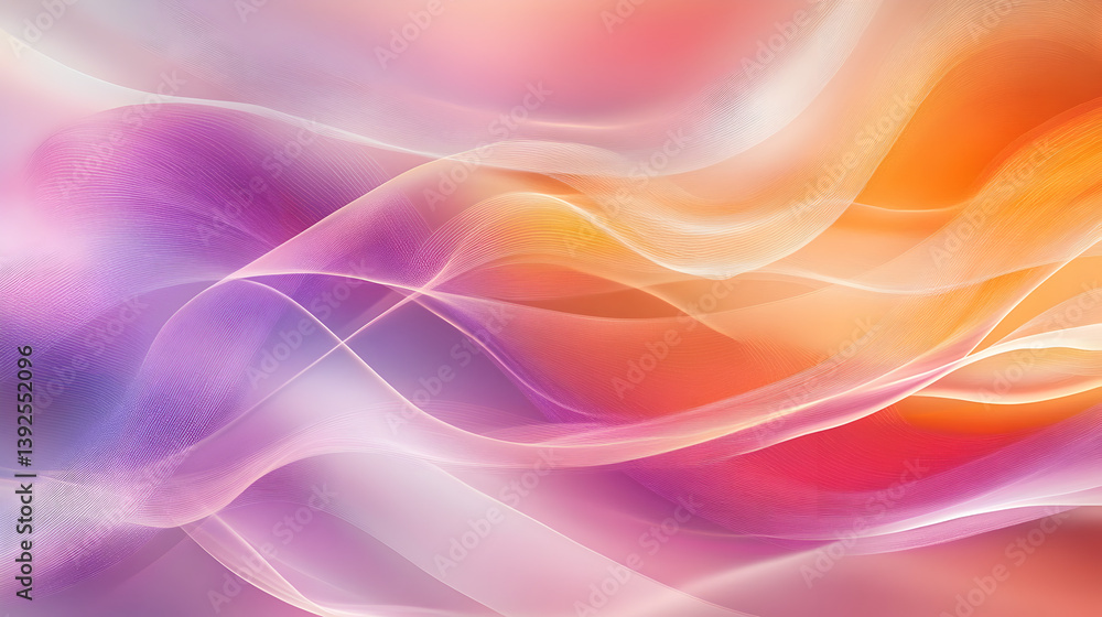 waves blending soft pink, orange, and violet hues with a dreamy glow waves blending soft pink, orange, and violet hues with a dreamy glow