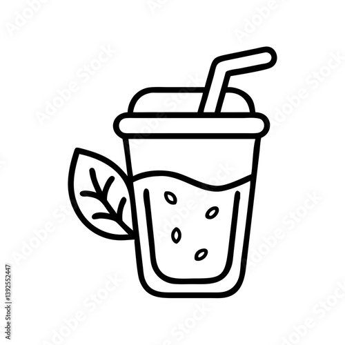 Refreshing detox smoothie with leaf vector illustration for healthy lifestyle and diet concept