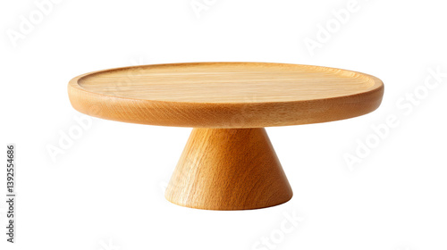 Simple wooden cake stand on a transparent background