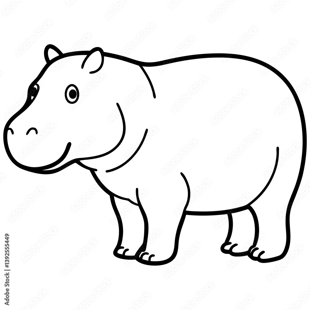 Simple Hippo Vector Design in One Line Simple Hippo Vector Design in One Line