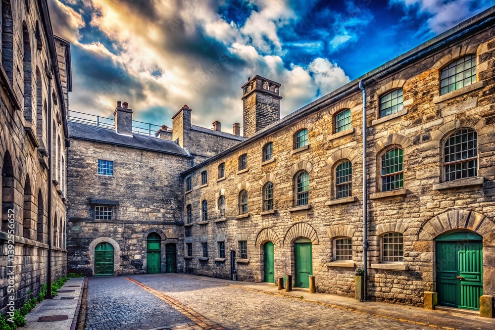 Fototapeta premium Kilmainham Gaol Dublin A Historic Irish Prisons Exterior Captured in Documentary Photography