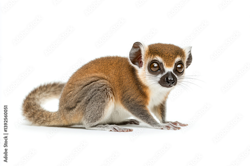 Fototapeta premium a small brown and white animal sitting on a white surface