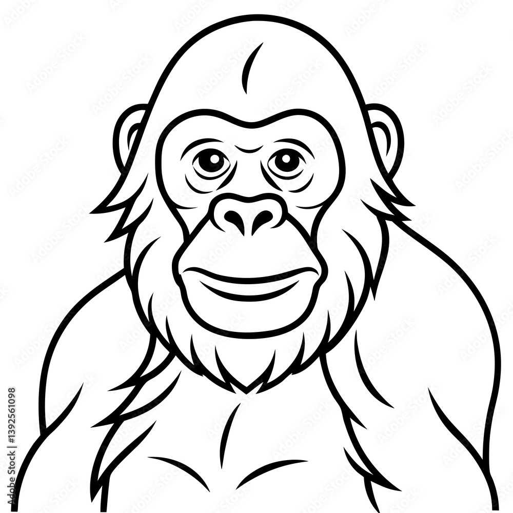 Simple Orangutan Outline Vector Illustration Simple Orangutan Outline Vector Illustration
