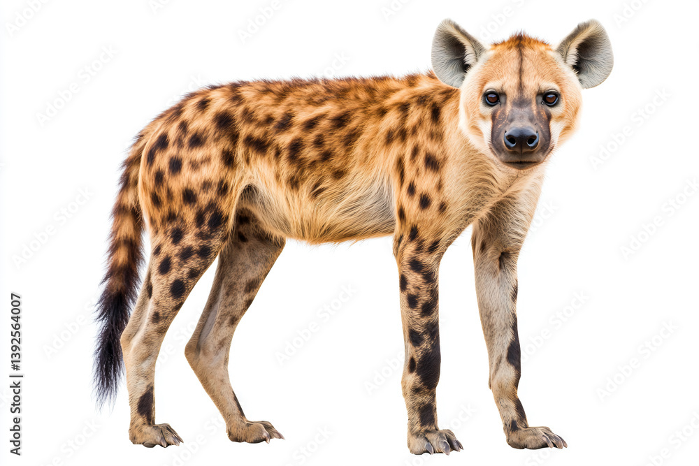 Obraz premium a hyena standing on a white surface