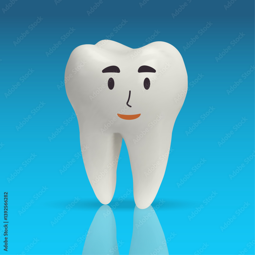 3d tooth character. Realistic healthy tooth character 3d tooth character. Realistic healthy tooth character