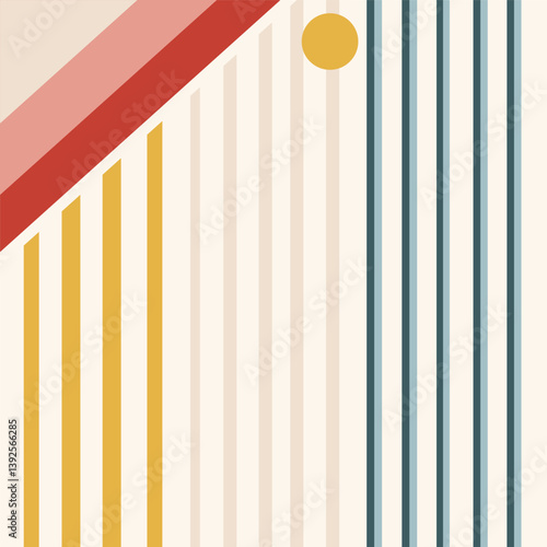 Colorful Abstract Geometric Background with Lines and Circle Vector Illustration