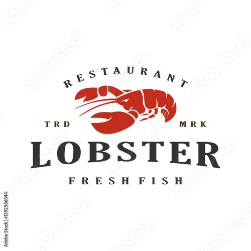 lobster seafood vintage logo design vector stock template illustration