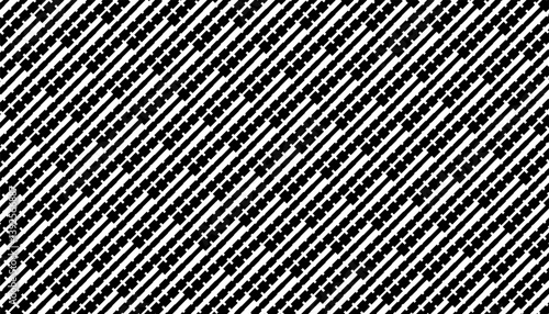 Black and white seamless geometric pattern with diagonal ways lines effect. Fully editable vector element. Vector Format Illustration 