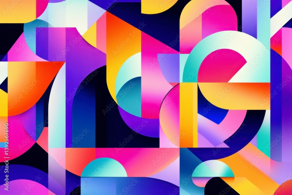 Abstract Colorful Geometric Shapes with Bold Vibrant Patterns Abstract Colorful Geometric Shapes with Bold Vibrant Patterns