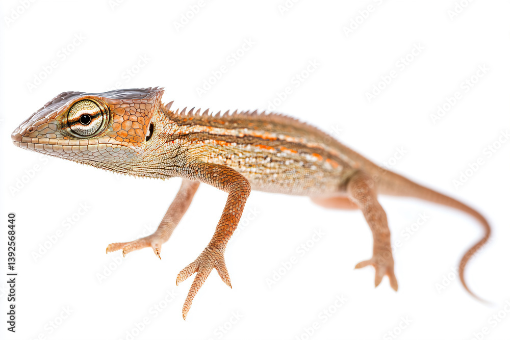 Naklejka premium a lizard with a very long neck and a very sharp tail