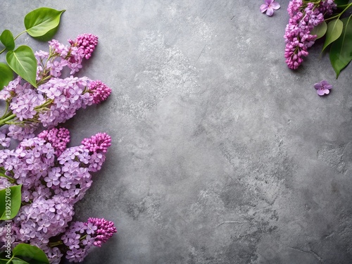 Delicate Lilac Blossoms A Flat Lay Celebration of Spring and Summer Floral Beauty