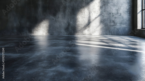 concrete floor with soft reflections and a smooth industrial look 