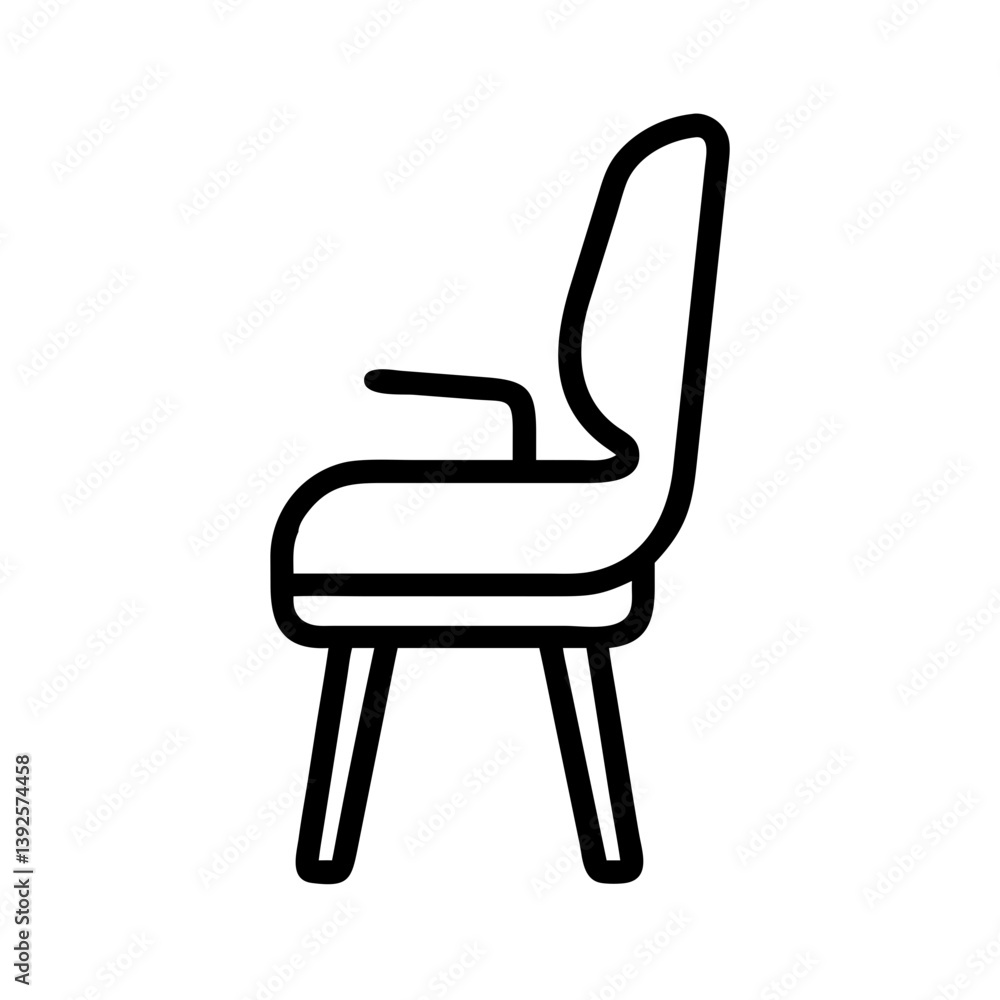 Minimalist armchair design in simple line art style Minimalist armchair design in simple line art style