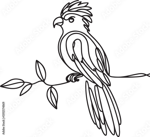 Creative Quetzal Bird Line Art Vector