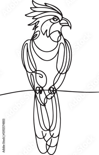 Creative Quetzal Bird Line Art Vector